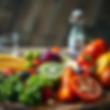 A colorful plate of healthy fruits and vegetables