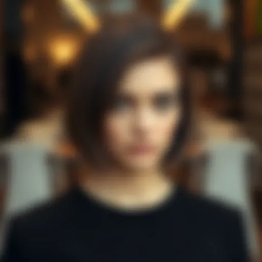 Chic Modern Bob Haircut Chic modern haircut showcasing a sleek bob style