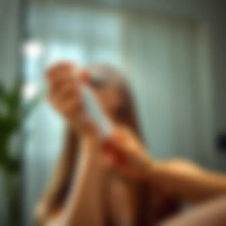 Demonstration of applying hair oil prevention spray