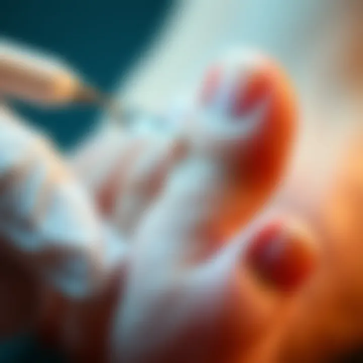 Visual representation of treatment options for toenail injuries