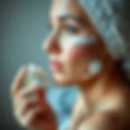 Moisturizing cream application on oily skin