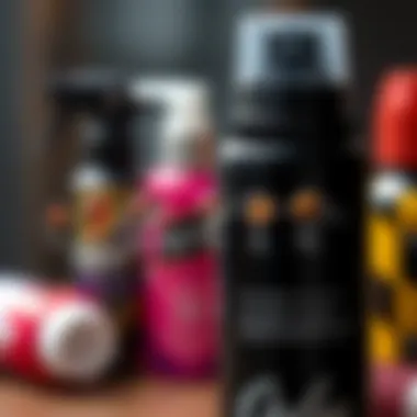 Chemical composition chart of common ingredients in hair sprays.