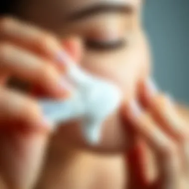 Application of Bioder hair removal cream on skin