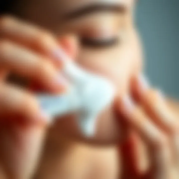 Application of Bioder hair removal cream on skin