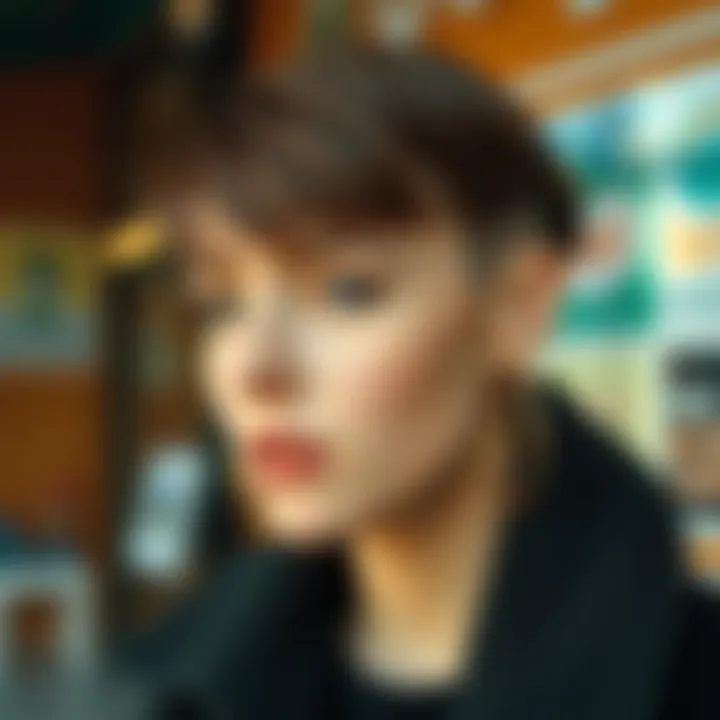 Chic Boyish Haircuts for Women Close-up of a chic boyish haircut