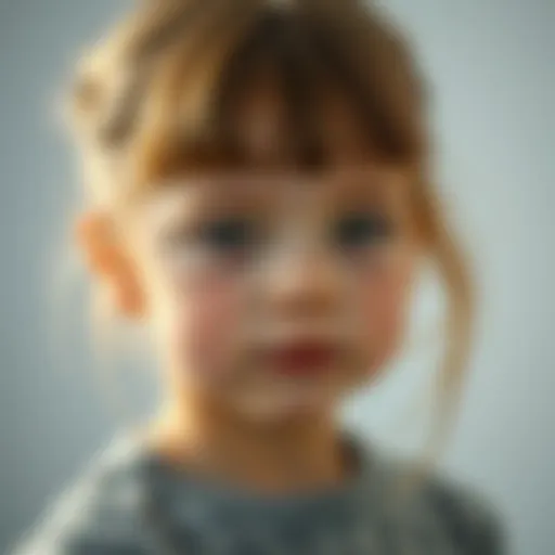 Soft bangs styled on a child's hair