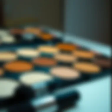 A palette of diverse foundation shades for various skin tones