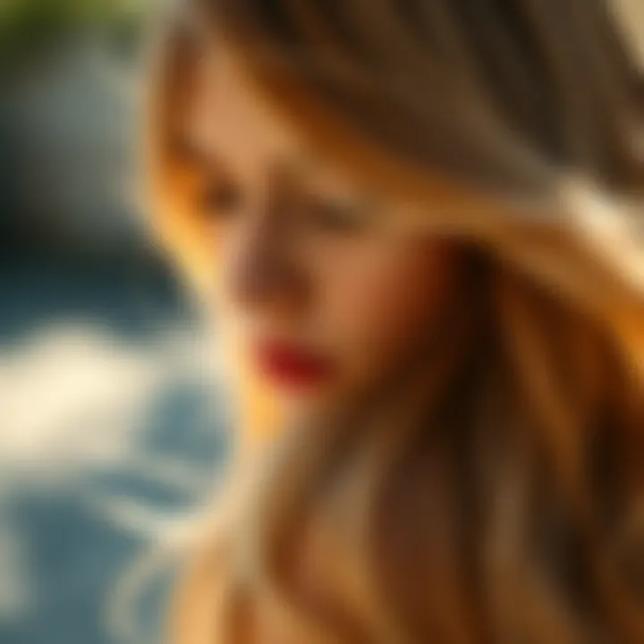 Close-up of strawberry blonde hair in sunlight