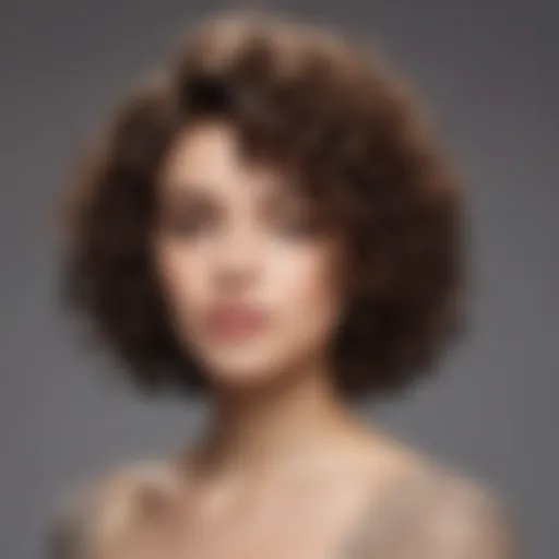 An elegant curly haircut that enhances natural volume and texture.