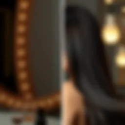 A sleek and polished hairstyle showcasing the transformation from waves to straight hair