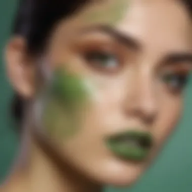 Diverse skin tones with complementary green makeup styles