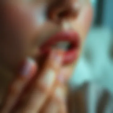 Elevating Self-Care with Lip Brushing A serene self-care moment featuring lip brushing technique