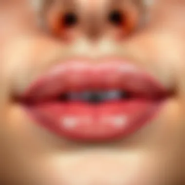 The Beauty of Exfoliated Lips A vibrant close-up of smooth, healthy lips after exfoliation