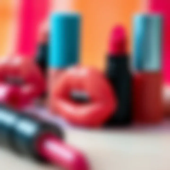 A vibrant display of lip gloss textures and shades