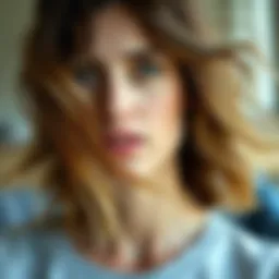 Woman with frizzy hair looking for solutions