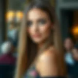 Elegant straight long hair styled gracefully