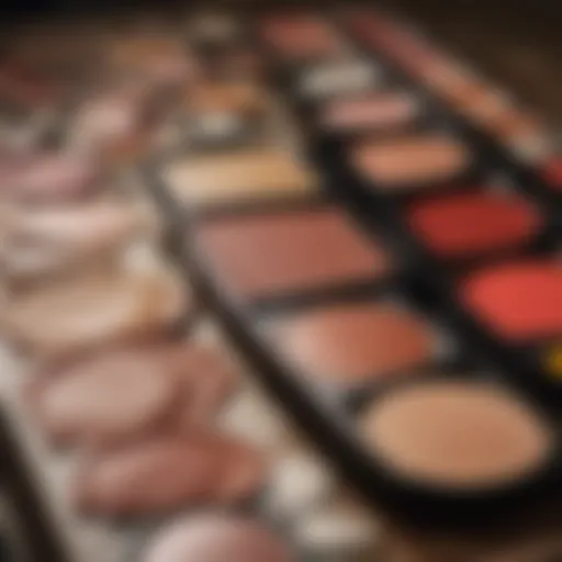 Makeup palette featuring shades suitable for olive and red-toned skin.