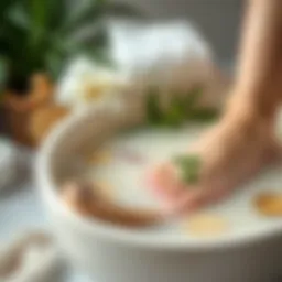 Soothing foot soak with natural ingredients