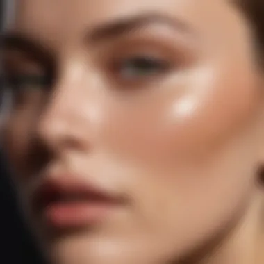 Close-up of skin showcasing seamless foundation blend