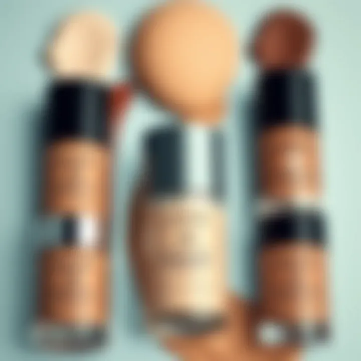 Diverse Foundation Shades for Every Skin Tone A variety of foundation shades arranged aesthetically.