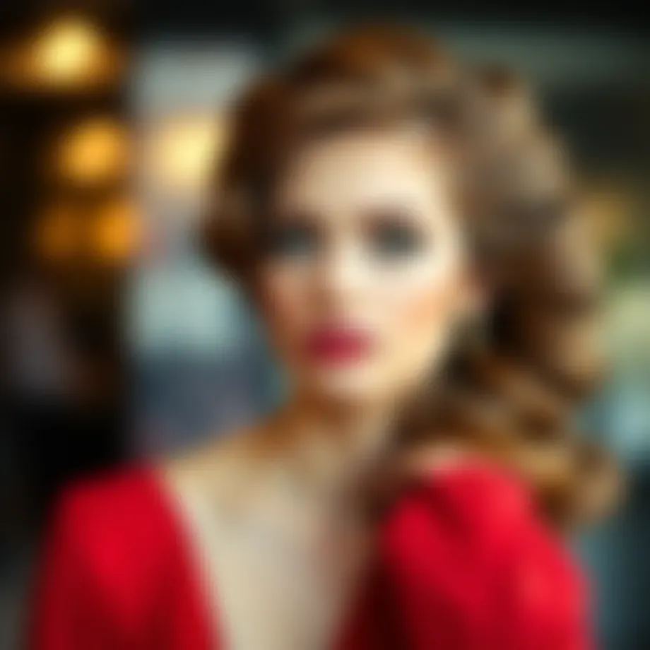Elegant updo hairstyle for voluminous hair