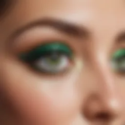 Elegant green eye makeup showcasing various shades