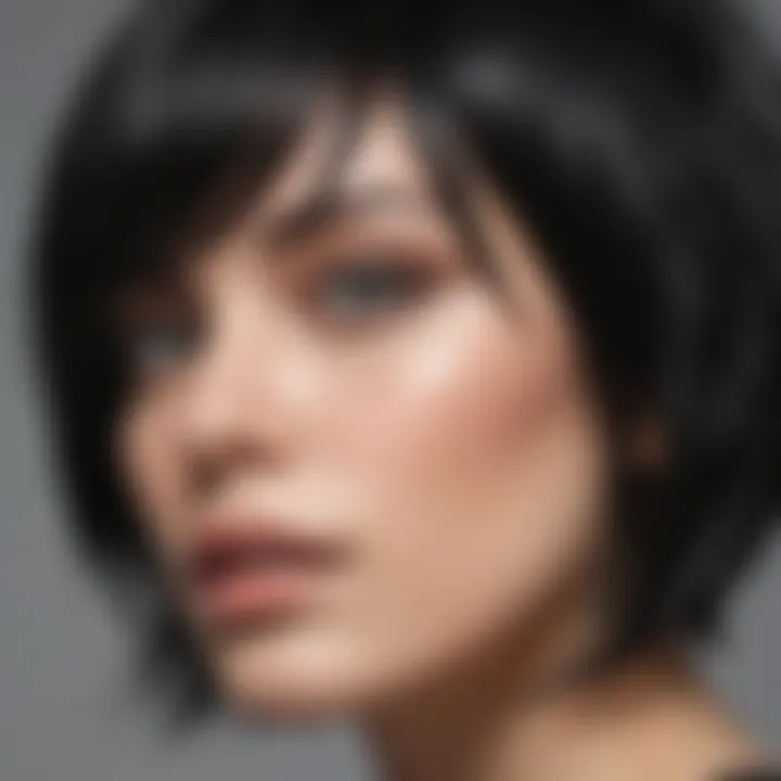 An artistic close-up of gray-black hair highlighting its texture and shine under natural light.