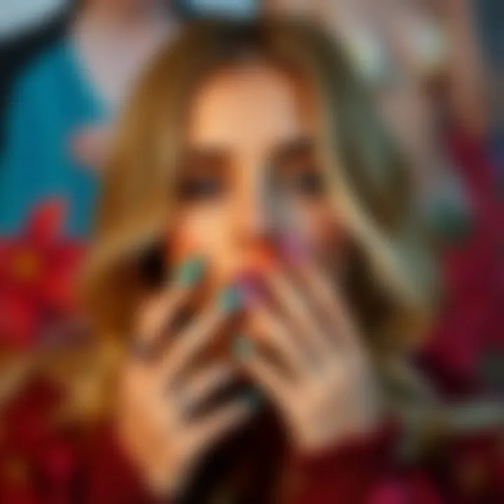 Colorful and creative nail styles seen on Hailey Bieber