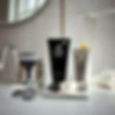 A serene bathroom setting with shaving tools