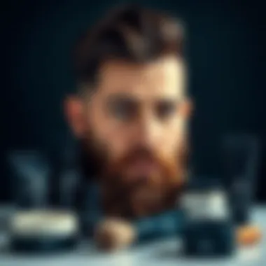 An array of beard care products