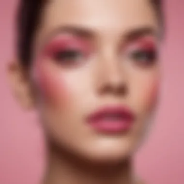 An artistic representation of Hollywood pink in various shades, blending seamlessly with skin tones.