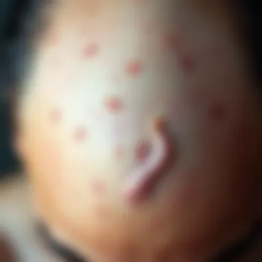 Irritated Scalp Skin Overview Close-up of irritated scalp skin