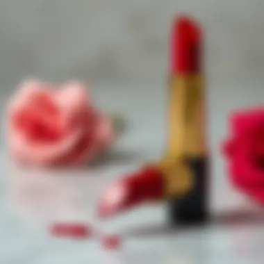 The Allure of Velvety Red Lipstick Velvety red lipstick applied on a smooth surface