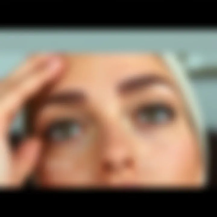 Before and after comparison of eyebrow thinning