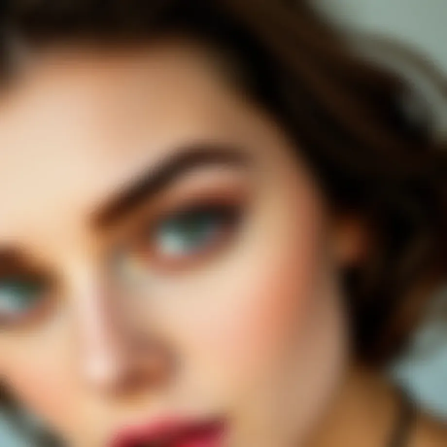 Elegant arched eyebrows defining facial features