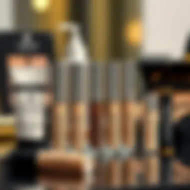 Different concealer types displayed in elegant packaging