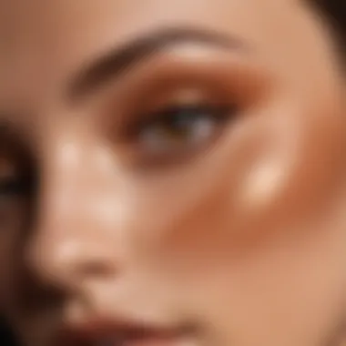 A close-up of a makeup application demonstrating the beauty of caramel auburn tones on skin.