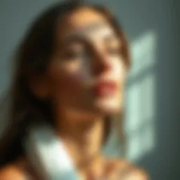 A serene woman enjoying radiant skin