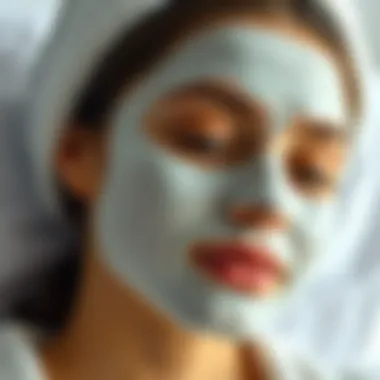 A soothing mask applied on a woman's face
