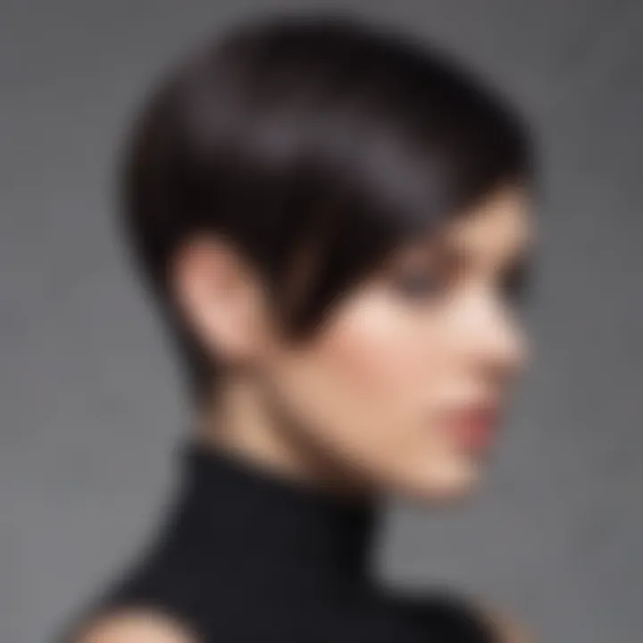 A fashionable asymmetrical short hairstyle adding flair