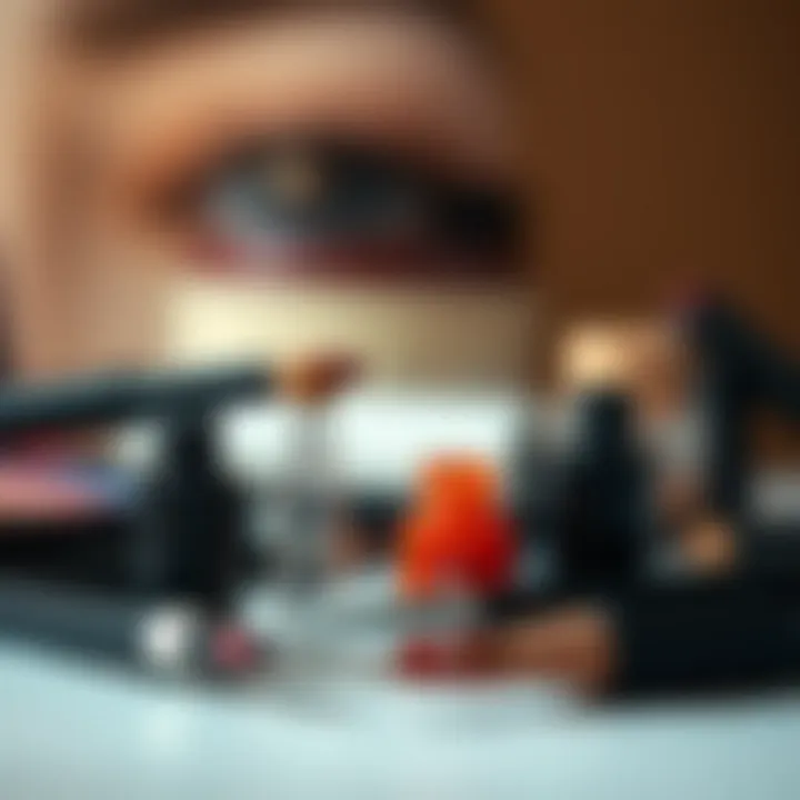 Tools and products essential for eyeliner application