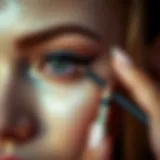 Elegant eyeliner application demonstrating precision
