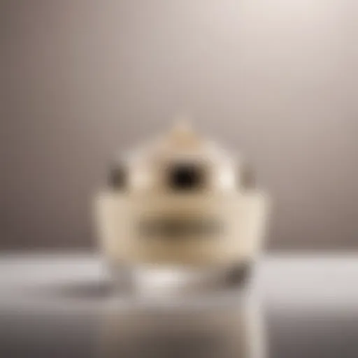 A close-up of a luxurious cream jar with a sophisticated design