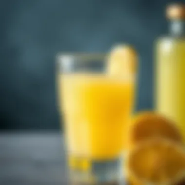 Close-up of lemon juice in a glass