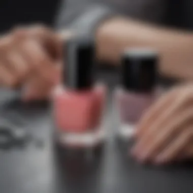 Close-up of manicure tools and products for lasting results