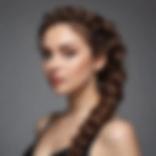 Elegant braided hairstyle with curls