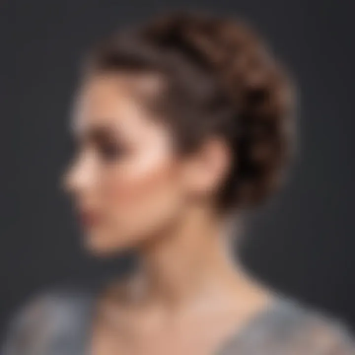 Intricate updo featuring braided elements