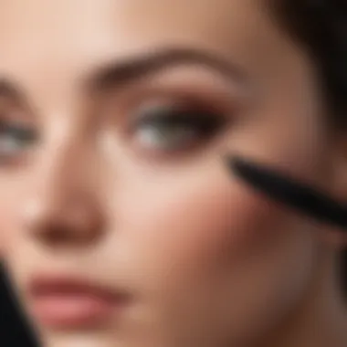 An artistic representation of mascara being applied to silk lashes