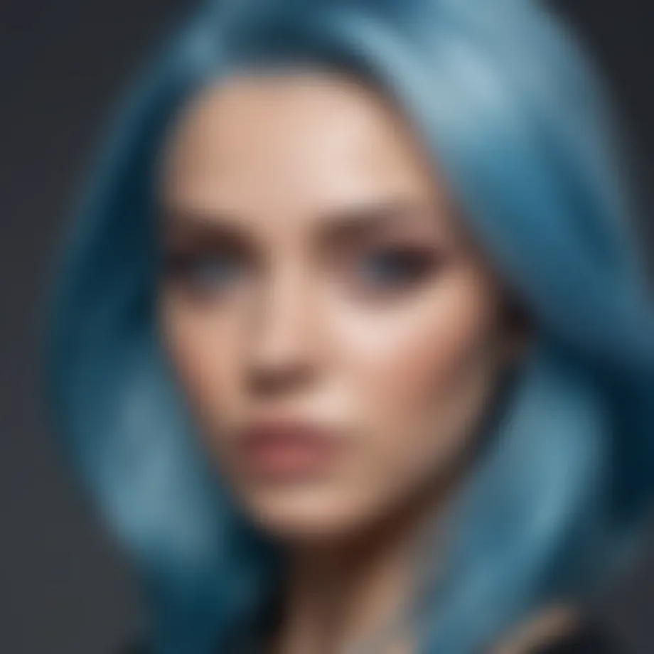 Vibrant shades of blue hair showcasing a spectrum of styles.