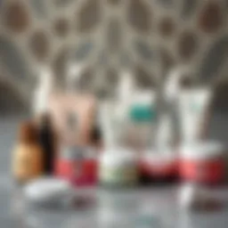 A collection of various moisturizers arranged artistically